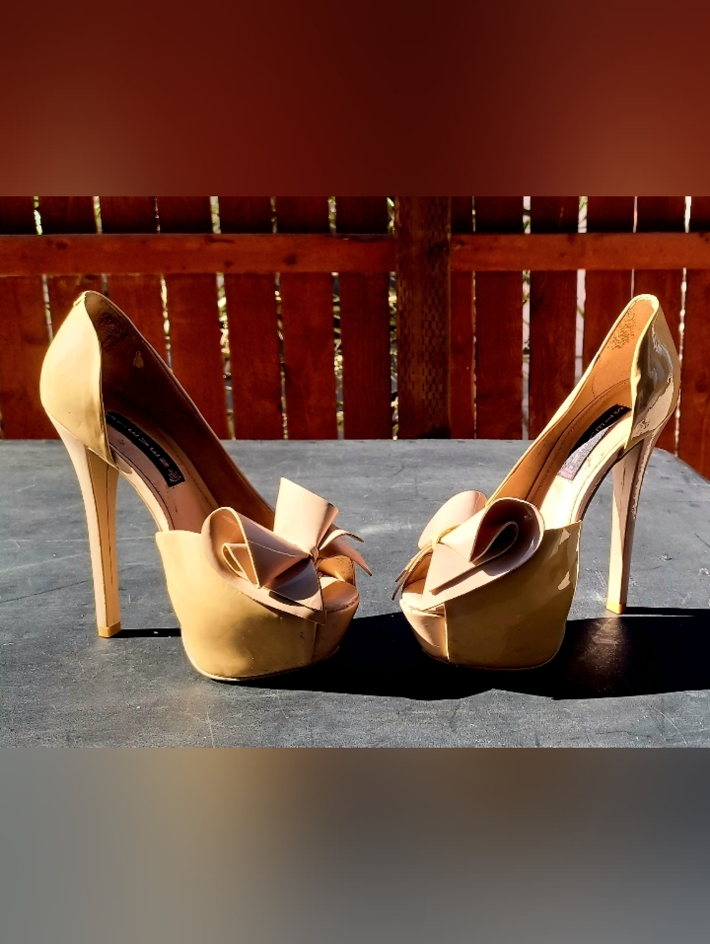Steve Madden Nude Blush Bow Peep-Toe Platform Pump - Picture 6 of 7